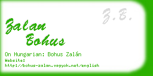 zalan bohus business card